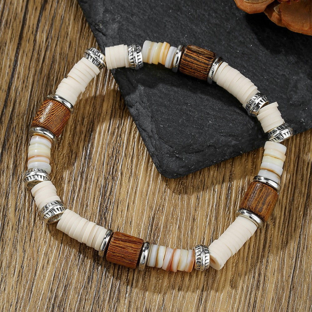 Vintage Casual Geometric Handmade Turquoise Hematite Bracelet for Men and Women