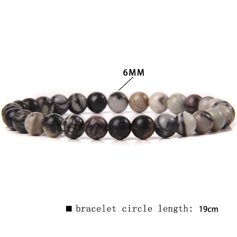 Elegant Casual Geometric Natural Agate Beaded Bracelet Unisex 6mm