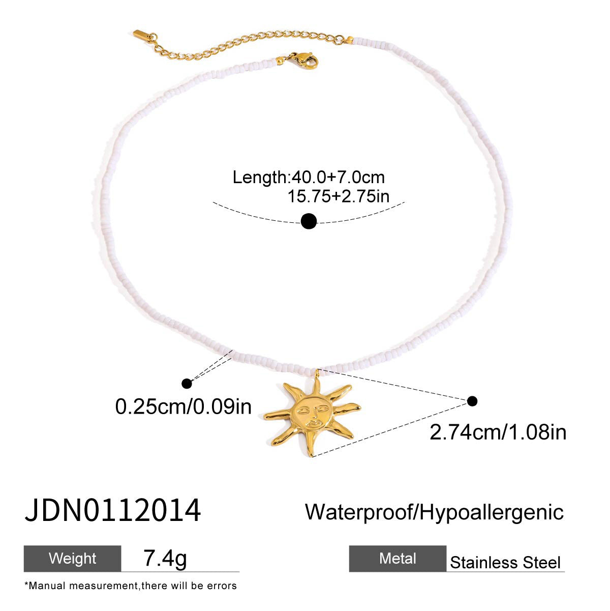 Minimalist 18K Gold Plated Titanium Steel Star Moon Pendant Necklace and Earring Set with Ball Chain for Women