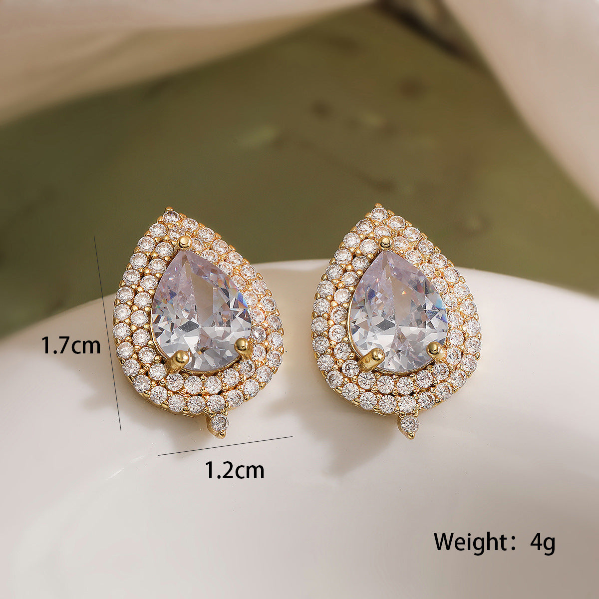 Minimalist Geometric Drop Earrings for Women in Copper with Micro-Pave Zirconia, Irregular Shape Design
