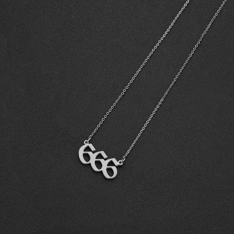 Collana con Ciondolo Numerico Geometrico in Acciaio Inossidabile Minimalista da Donna con Finitura Placcata e Catena a O