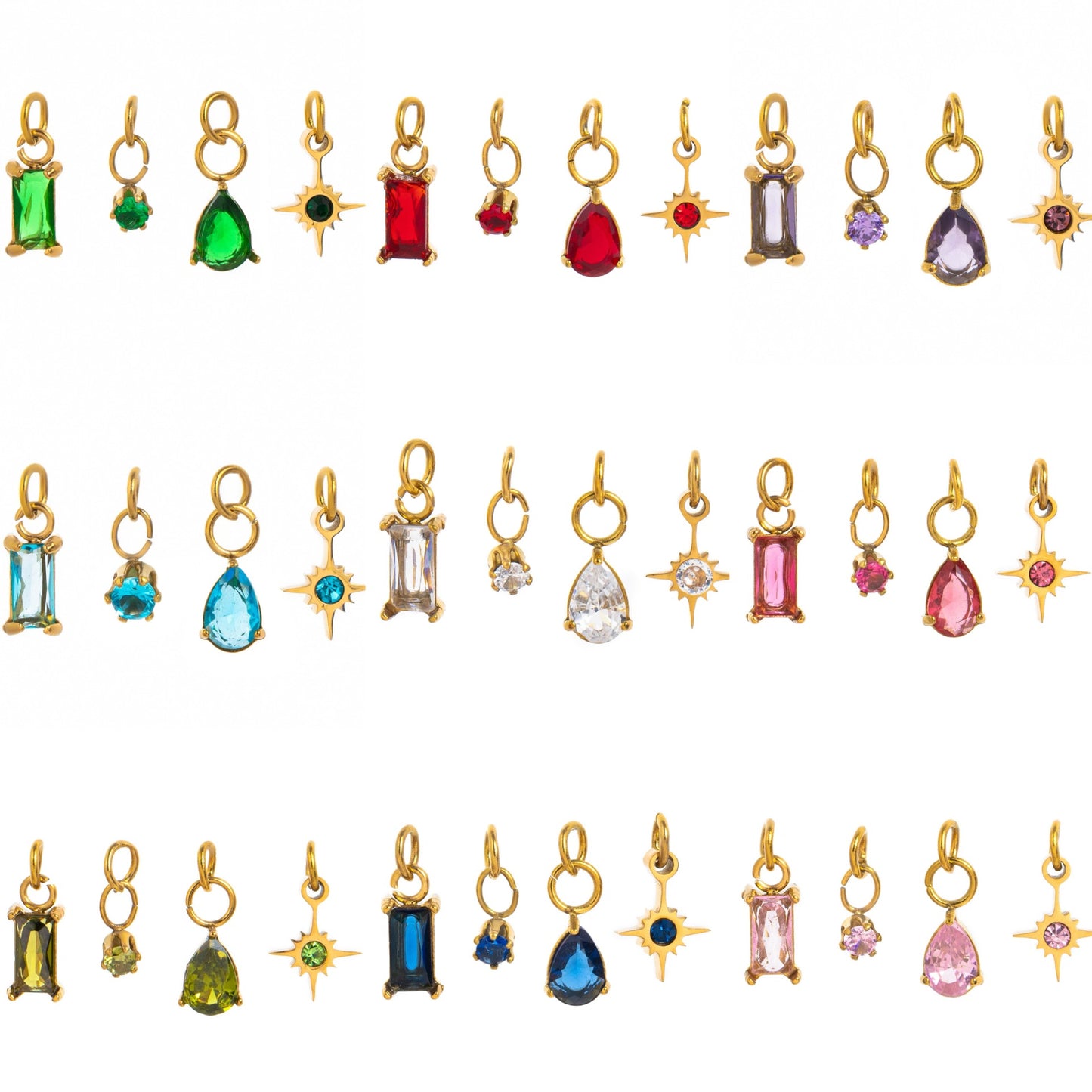 18K Gold Plated Stainless Steel Star Pendant Corn Chain Necklace for Unisex DIY Charm Bar
