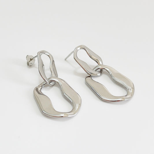 Orecchini larghi a cuore geometrico minimalisti in argento sterling 925
