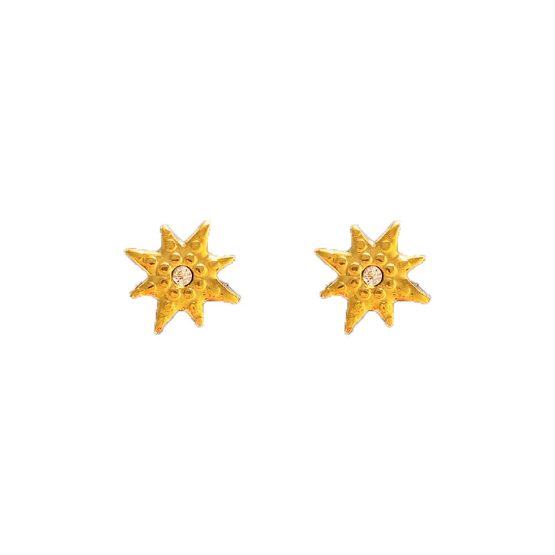 Sweet Star Brass Plated Stud Earrings for Women