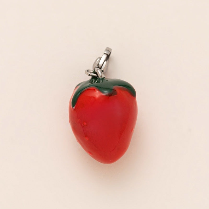 Minimalist Plated Alloy Key Chain Charm Bar with Pearl Elements