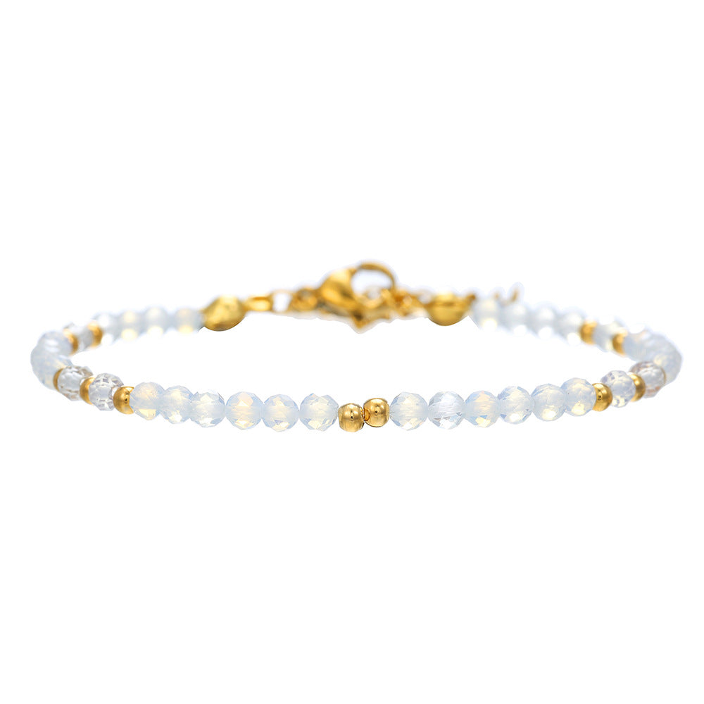 Bohemian Style Minimalist Fashion Bracelet for Women with Natural Stone Beads and Knot Detailing