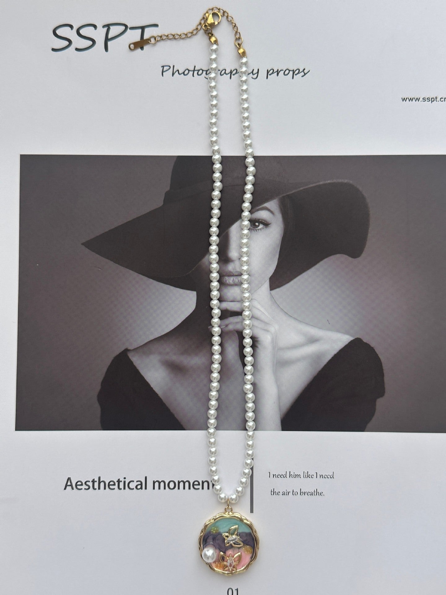Casual Butterfly Stainless Steel Necklace with Pearl Inlay Plated Finish Unisex