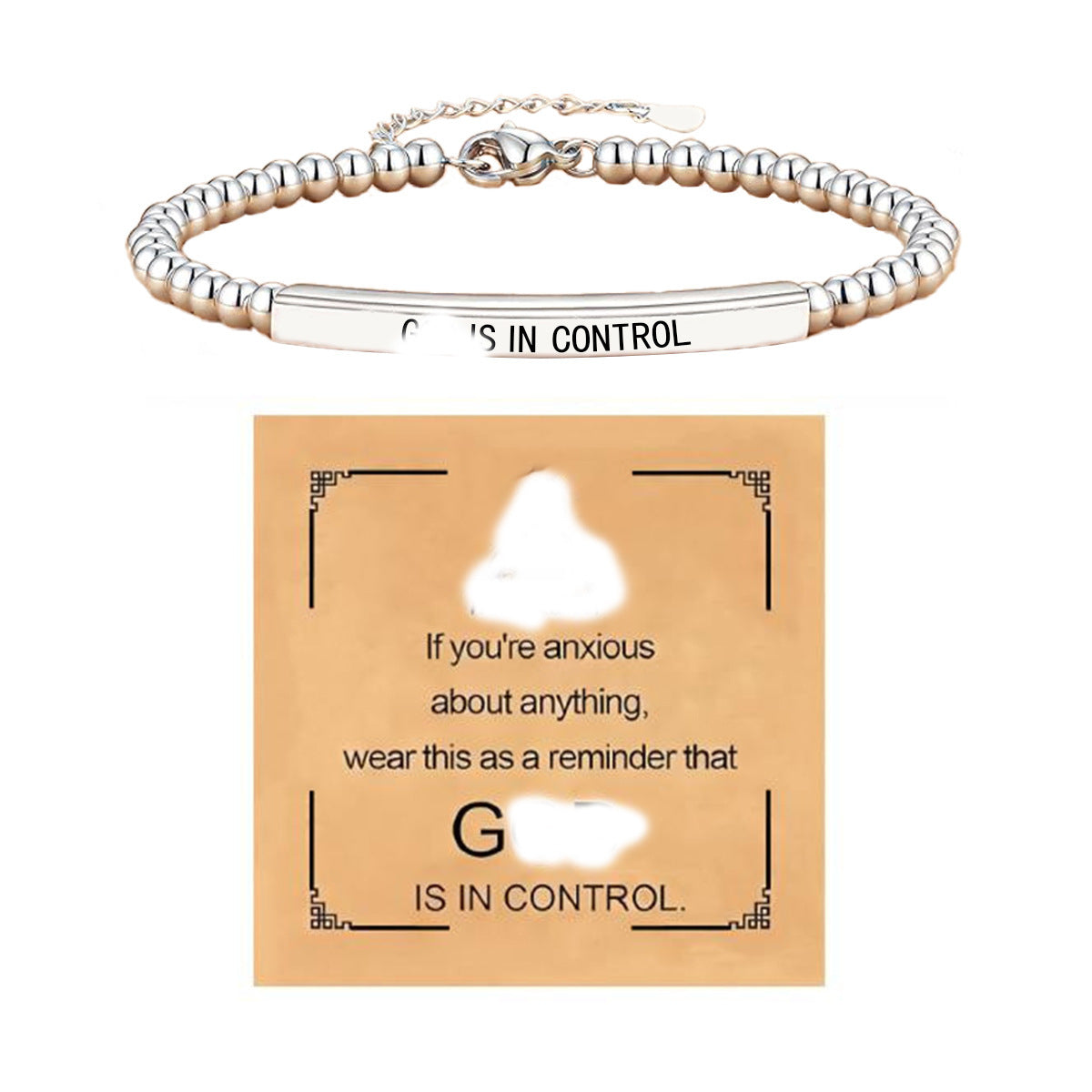 Minimalist Geometric Round Polished Stainless Steel Beaded Bracelet Adjustable Engraved for Unisex