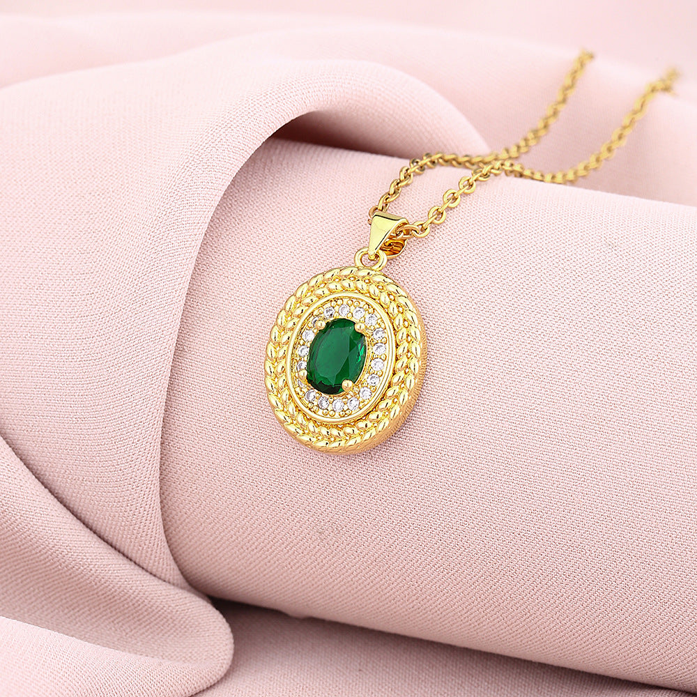Collana con Pendente Geometrico Vintage da Donna in Rame con Finitura Placcata, Gioielli Eleganti Minimalisti