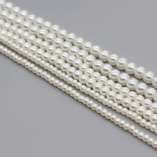 Vintage-Inspired Glass Pearl Necklace for Women with Geometric Pendant and Handcrafted Design