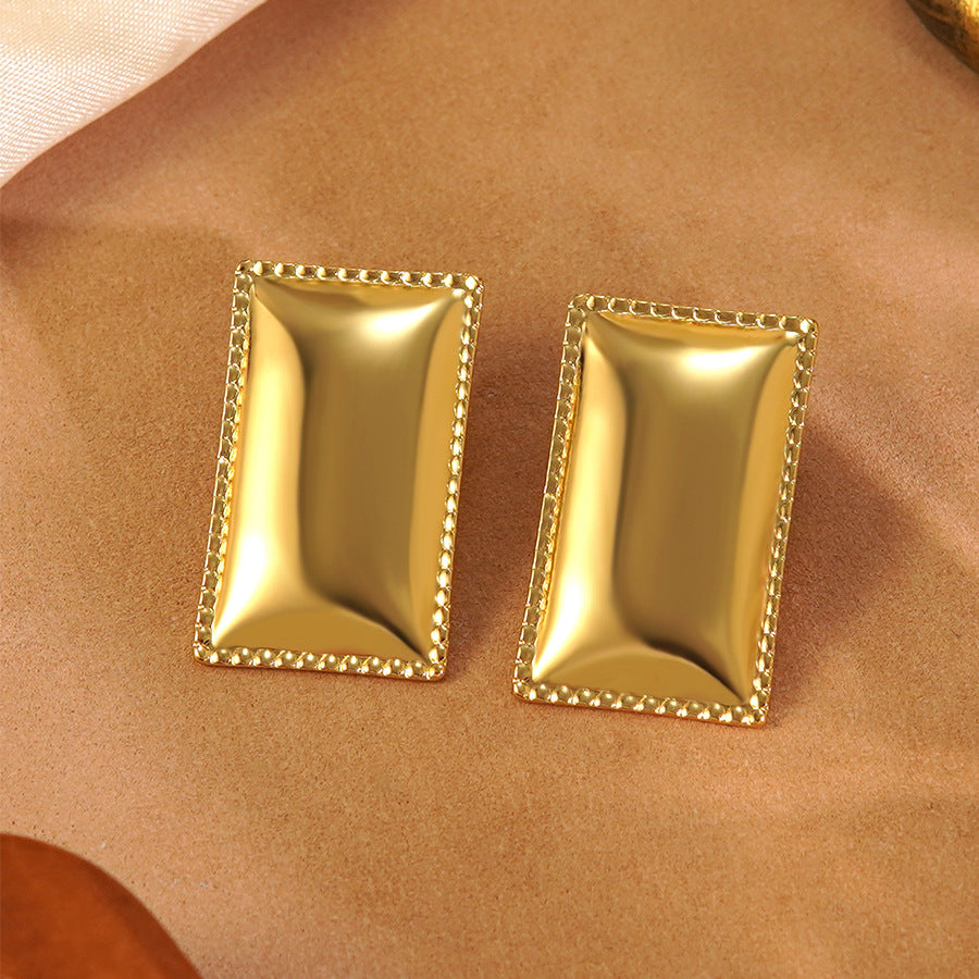 Elegant Casual Geometric Square Stainless Steel Earrings