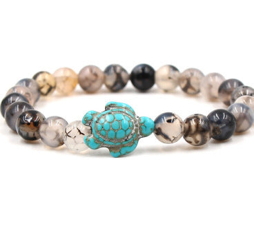Minimalist Animal Turtle Turquoise Beaded Bracelet Unisex