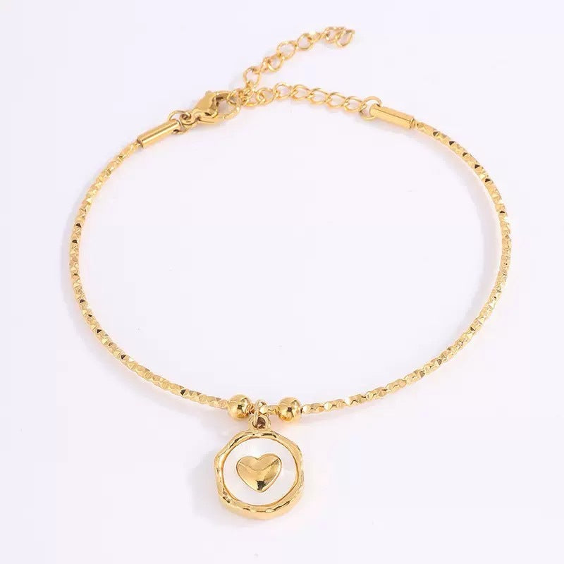 Elegant 18K Gold Plated Geometric Round Titanium Steel Bracelet