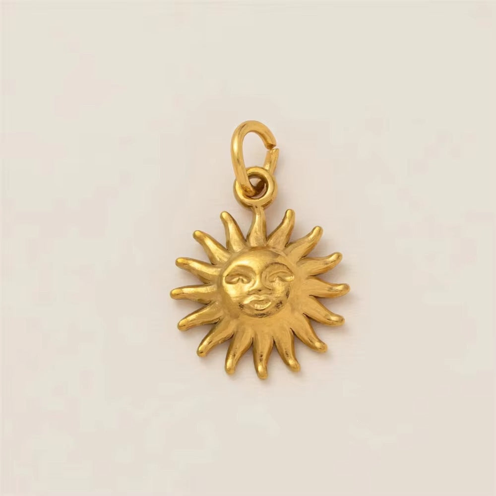 Vintage 18K Gold Plated Stainless Steel Star Moon Sun Cloud DIY Charm Bar