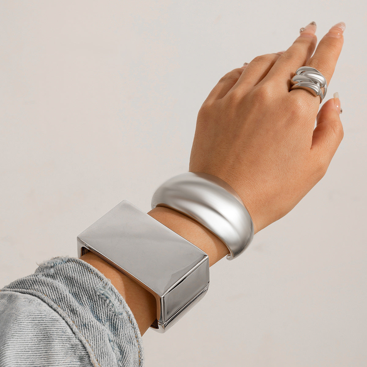 Vintage Square Matte Plated Alloy Bracelet