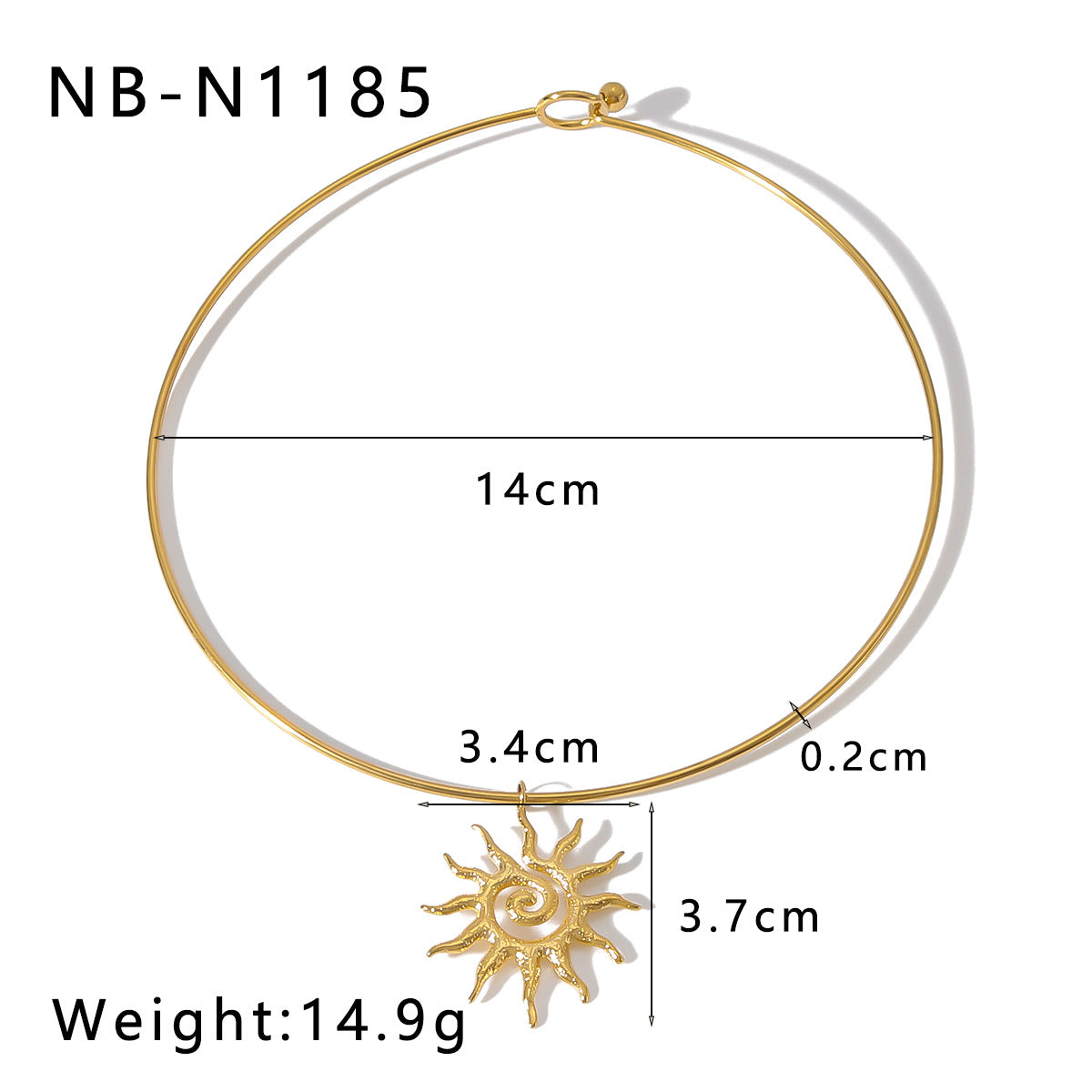 Minimalist Wave-Shaped Sunflower Bowknot Pearl Pendant Necklace in Stainless Steel with 18K Gold Plating for Women
