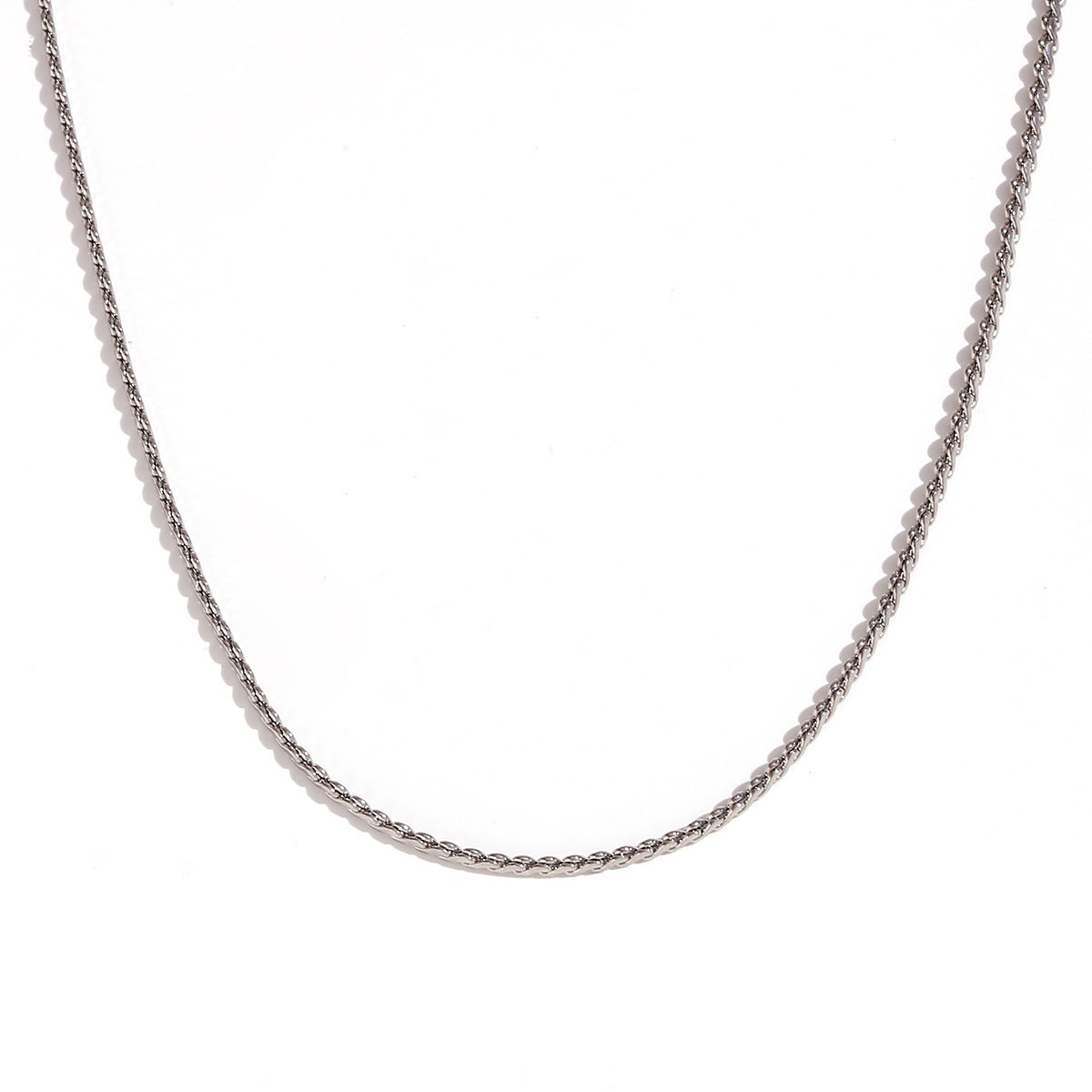 Catena da corpo minimalista da donna in acciaio al titanio con finitura placcata, a maglie a serpente, a maglie a scatola e a maglie a lama