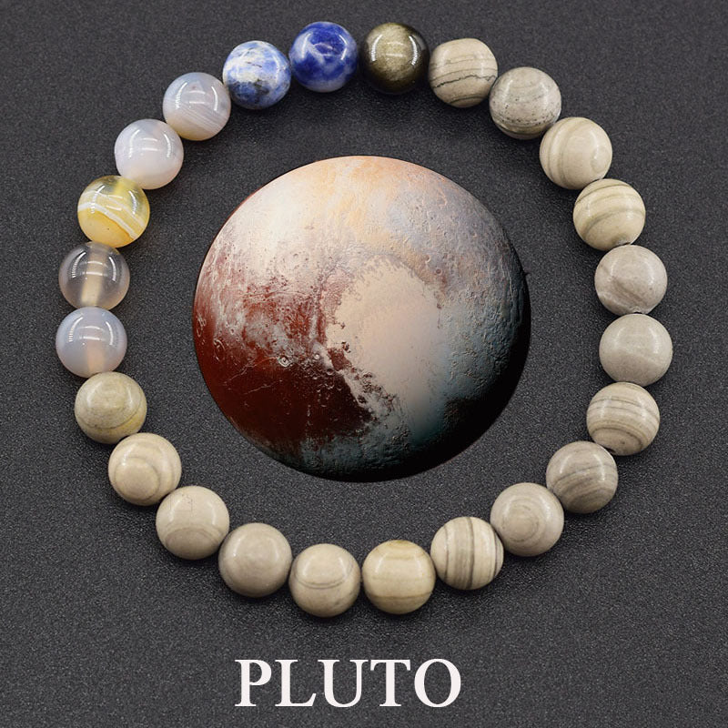 Classic Sweet Natural Gemstone Round Geometric Stretch Bracelet Unisex Jewelry Gift