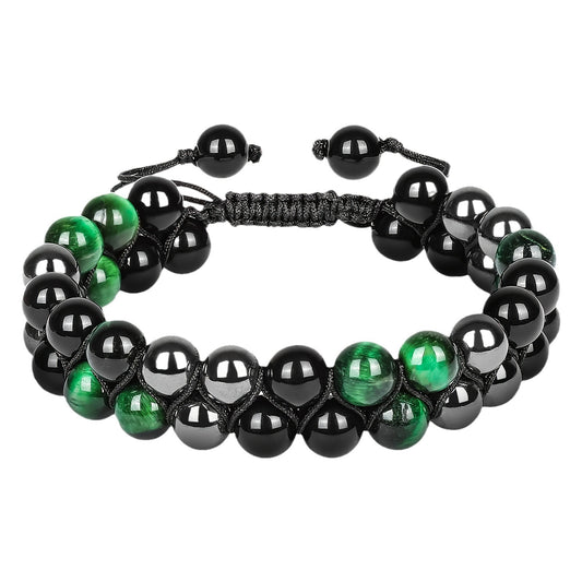 Unisex Animal Charm Alloy Bracelet with Natural Turquoise Agate and Crystal Stones