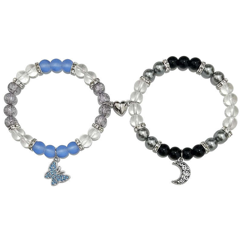 Sweet Heart Animal Shape Alloy Rhinestone Charm Bracelet for Couples