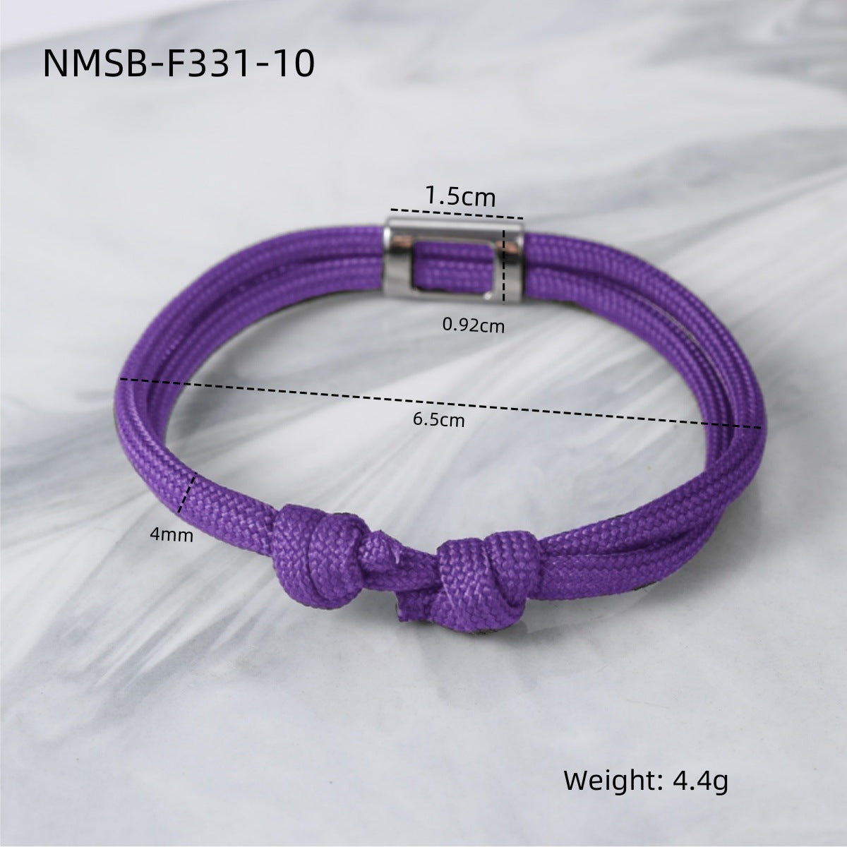 Fashion 18K Gold Plated Titanium Steel Adjustable Colorful Rope Bracelet Unisex Engravable Jewelry