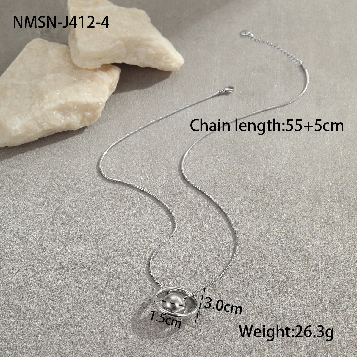 Collana Minimalista Geometrica in Acciaio Titanio con Finitura Galvanizzata per Donne, Gioielli con Ciondolo e Catena in Acciaio Inossidabile