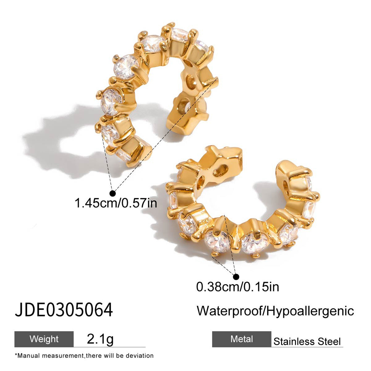 Elegant Geometric Stainless Steel Hoop Earrings with Green Cubic Zirconia Plated Finish for Women