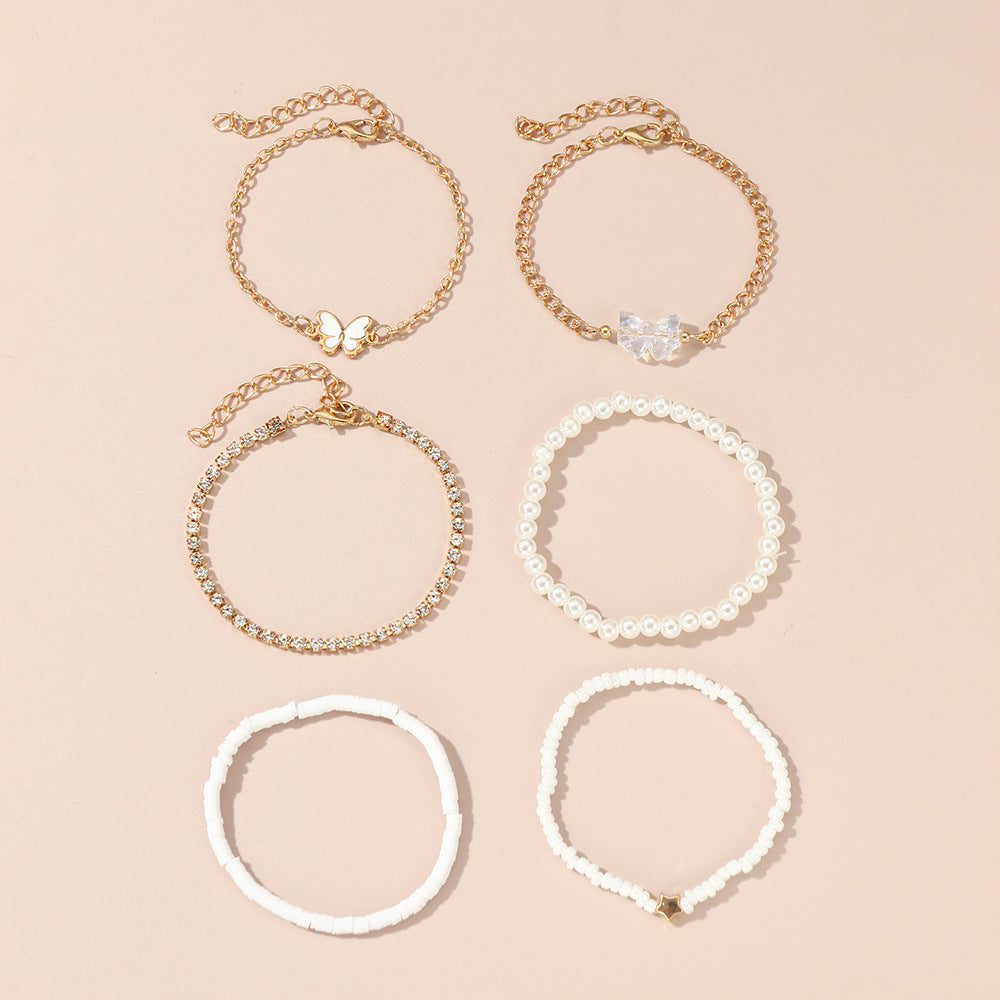 Set di Braccialetti in Resina a Forma di Farfalla Stile Cartone Animato per Bambini, Accessorio di Moda Dolce e Minimalista per Fasce d'Età 3–10