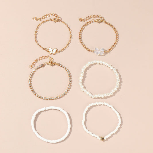 Set di Braccialetti in Resina a Forma di Farfalla Stile Cartone Animato per Bambini, Accessorio di Moda Dolce e Minimalista per Fasce d'Età 3–10