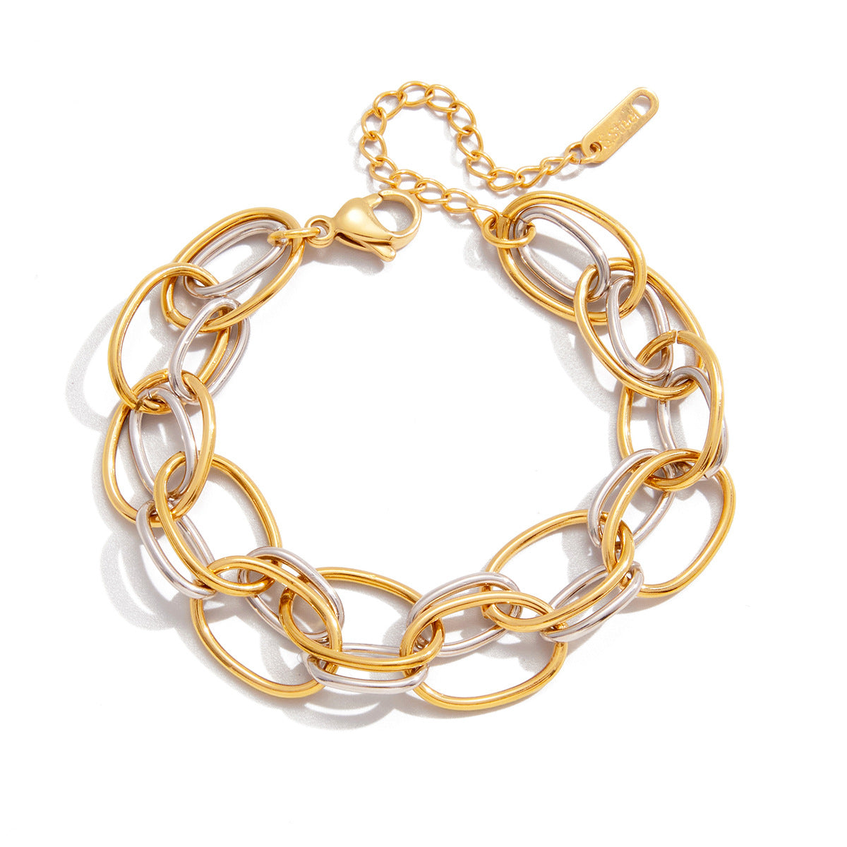 Bracciale di lusso geometrico in acciaio inossidabile da donna con placcatura in oro 18K