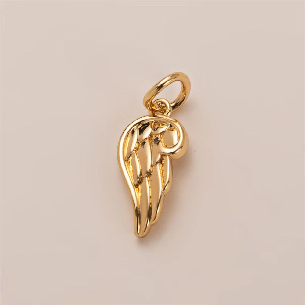 Minimalist Elegant Plated Brass Heart Butterfly Animal Floral Charm Bar for Cable Chain Necklace DIY Accessories