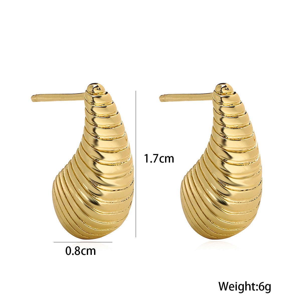 Minimalist 18K Gold Plated Brass Geometric Teardrop Earrings for Women
