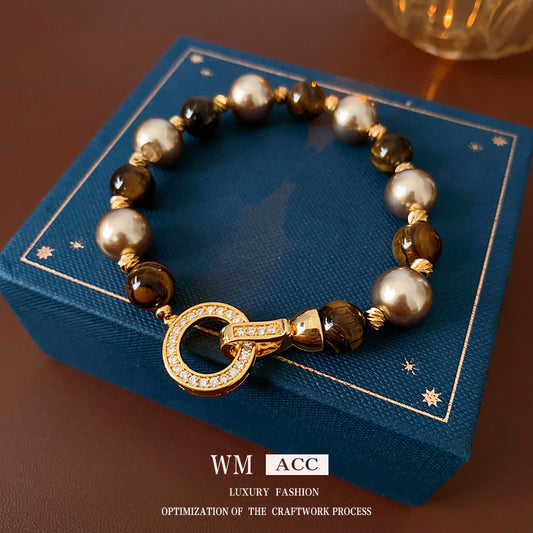 Bracciale geometrico vintage in rame placcato oro da donna, elegante gioiello da mano perfetto per l'ufficio