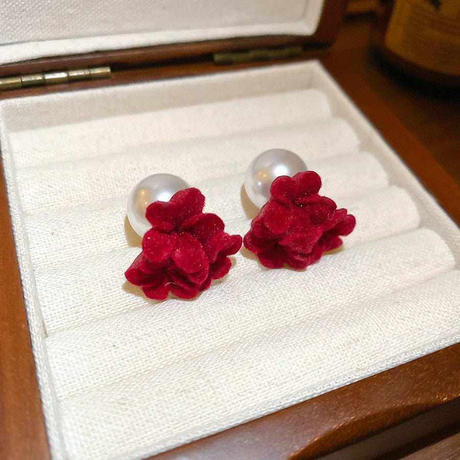Retro Minimalist Geometric Resin Earrings with Zirconia Accents and 925 Silver Posts for Women
