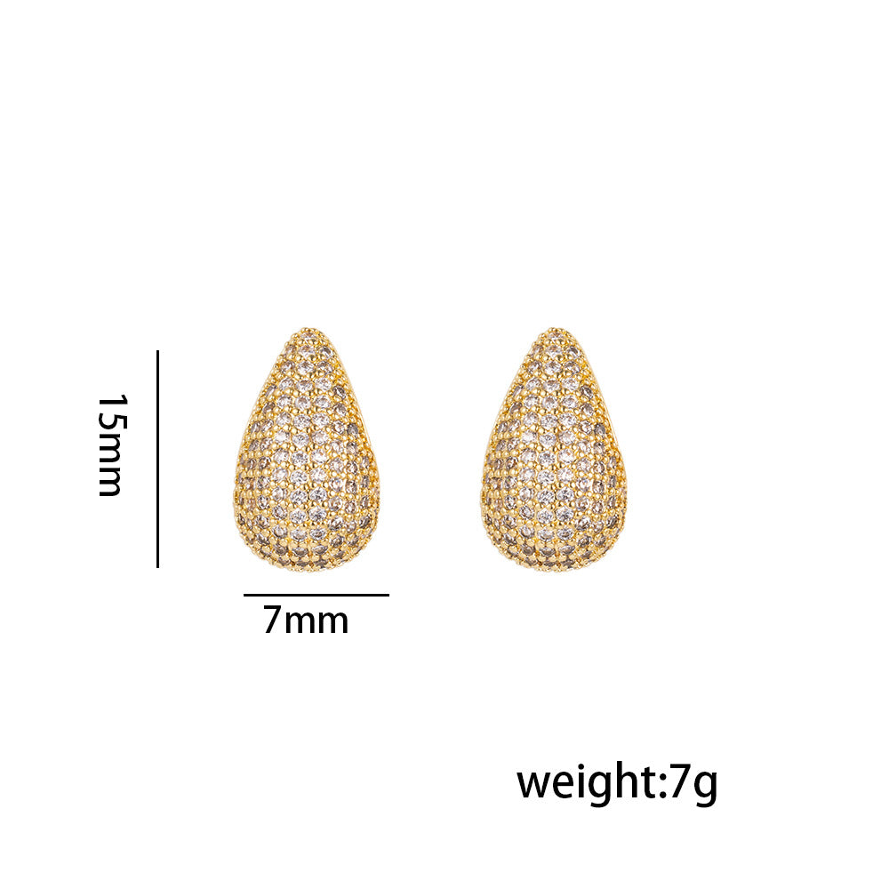 Minimalist Modern Heart-Shaped Titanium Steel Earrings with Micro-Pavé Rhinestone Accents for Women