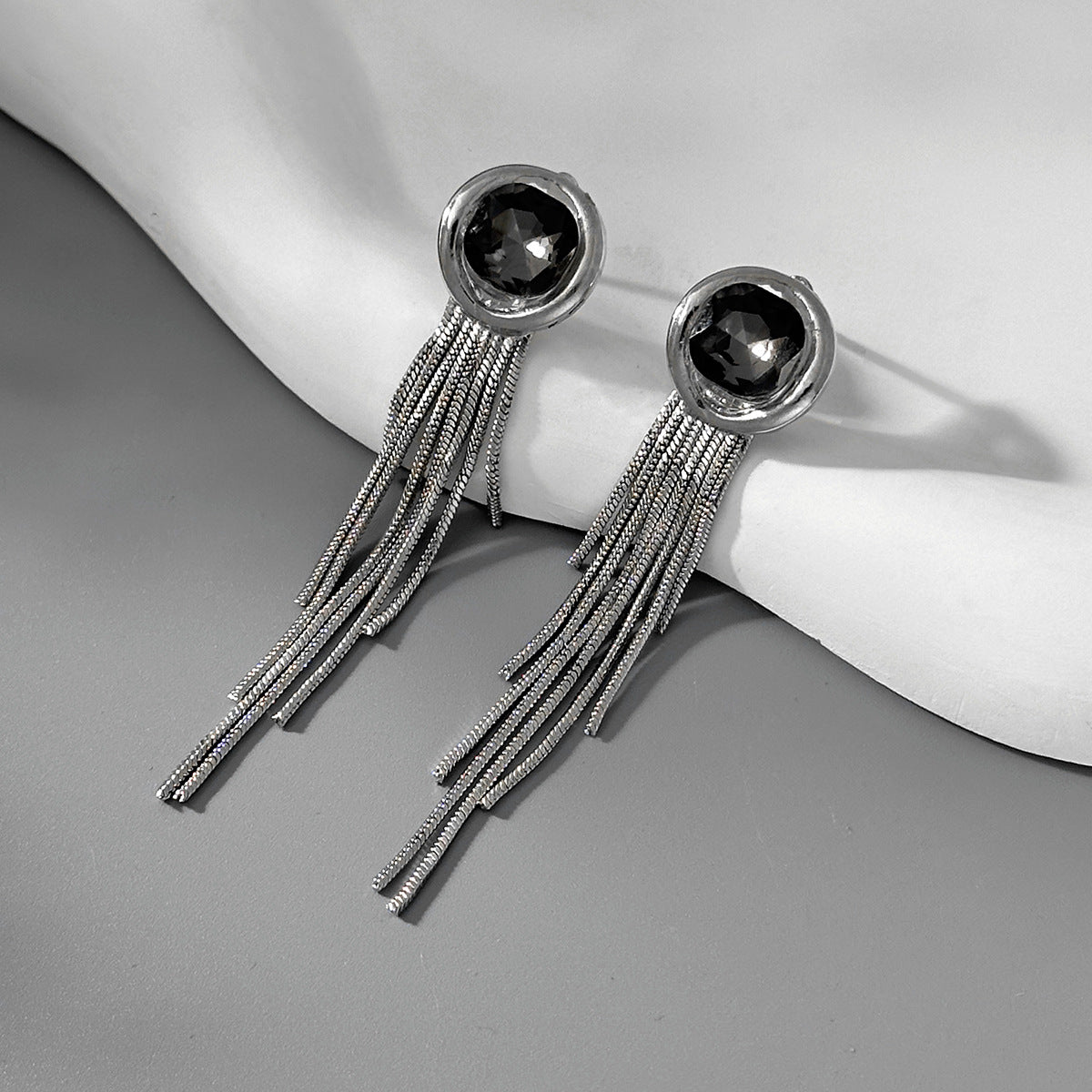 Minimalist Geometric Rhinestone Plated Zinc Alloy Earrings for Women
