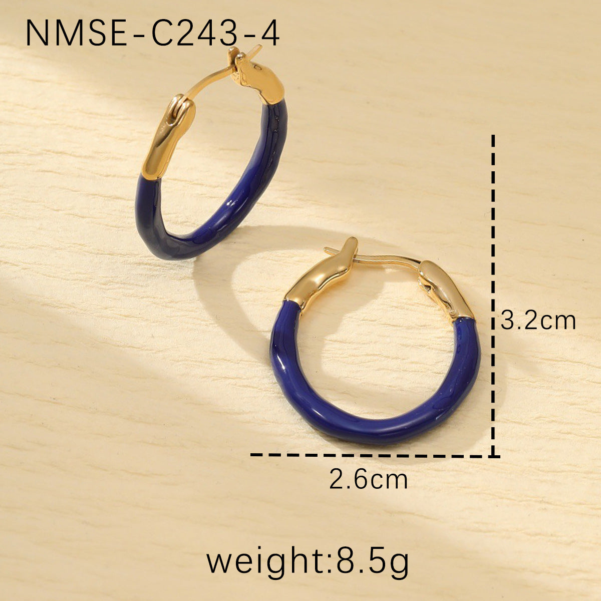 Pendientes Circulares de Acero de Titanio Esmaltados Estilo Vintage para Mujer Joyería Minimalista de Moda para la Oreja con Acabado Chapado