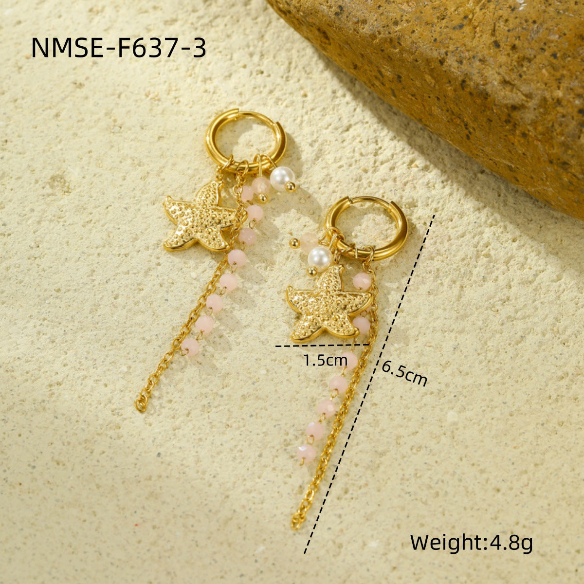 Parure da donna con collana, bracciale, orecchini e anello abbinati in acciaio inossidabile placcato, design geometrico ispirato all'oceano