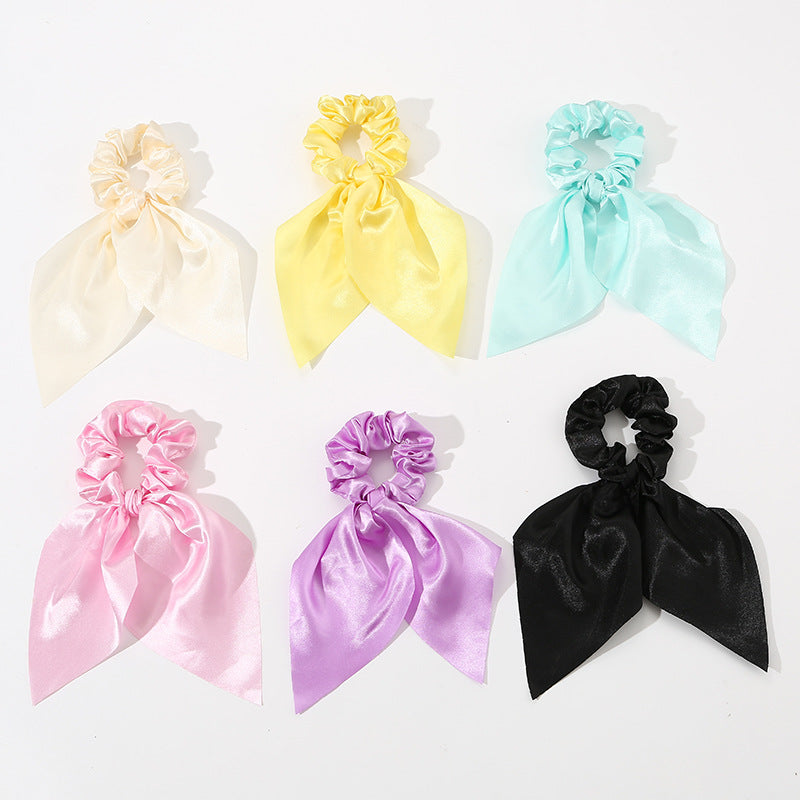 Bonito lazo de tela estilo francés con diseño en forma de U para sujetar el cabello en coletas para niñas, color sólido