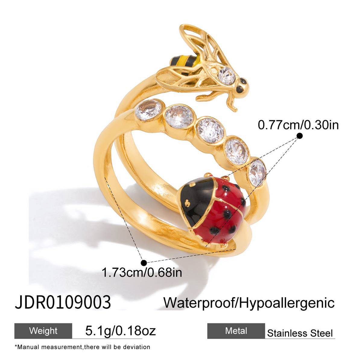 Anillo Geométrico de Acero Inoxidable con Incrustaciones de Zirconia, Chapado, para Mujer, Joyería Minimalista y Elegante