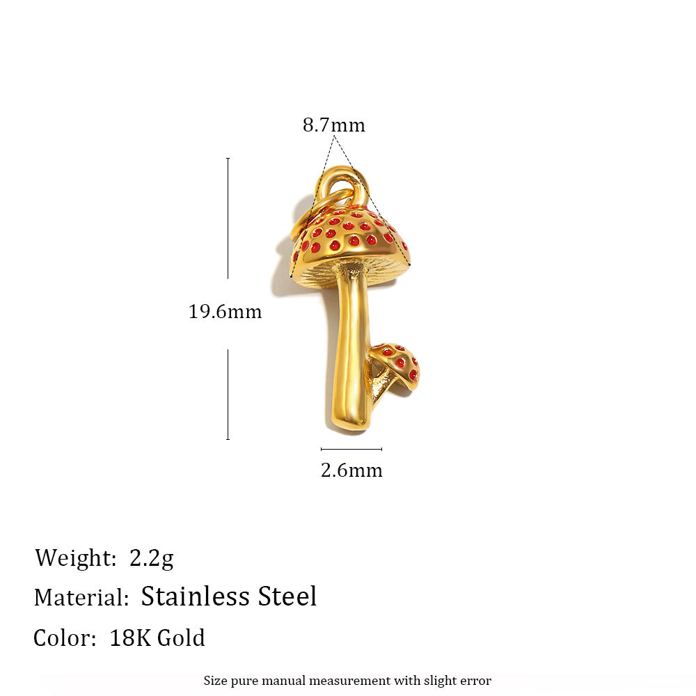 Elegant 18K Gold Plated Stainless Steel Butterfly Flower Fruit Cubic Zirconia Charm Bar Pendant
