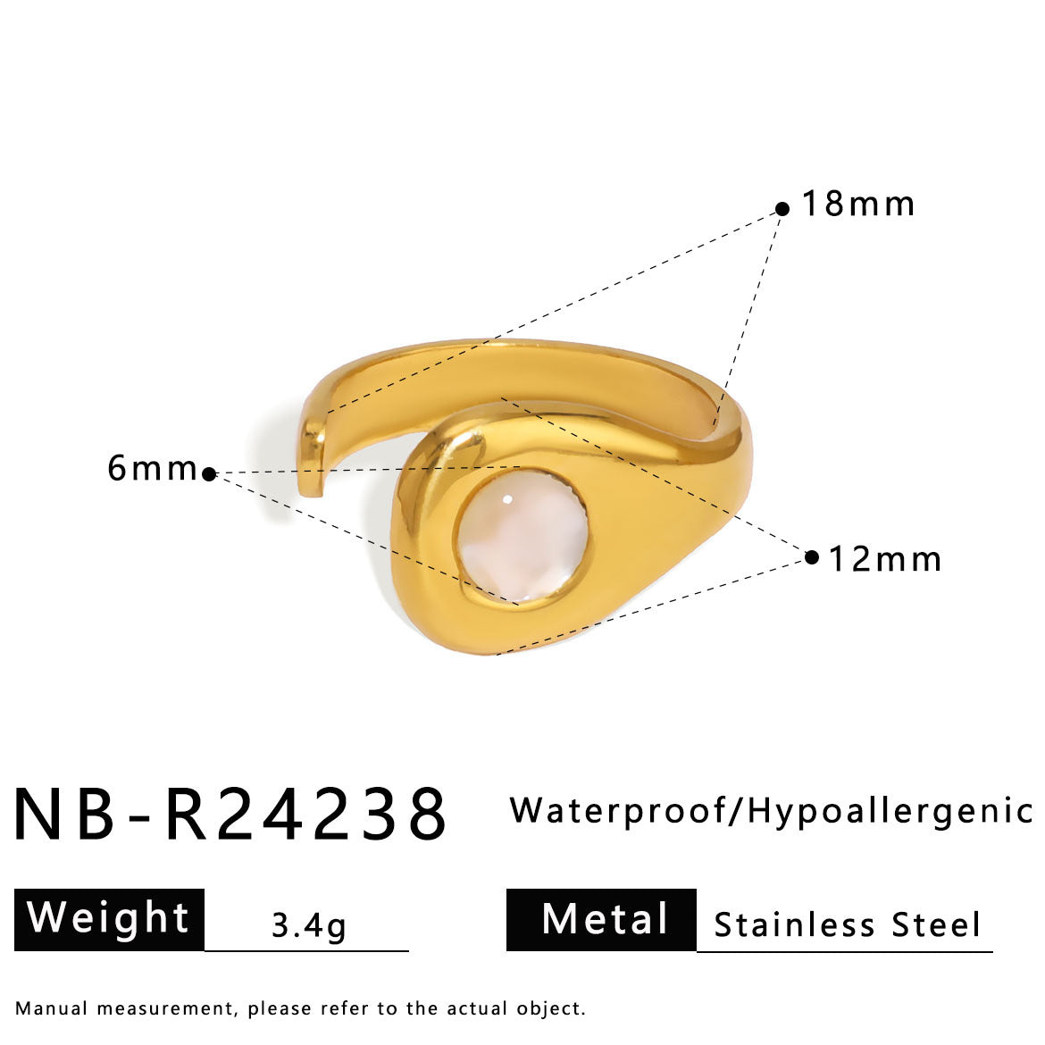 Anello geometrico in acciaio inossidabile con turchese naturale e pietre occhio di tigre, gioiello da mano unisex in stile vintage galvanizzato