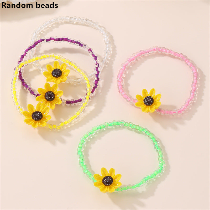 Pulsera de Cuentas Hecha a Mano Estilo Playa Bohemia para Niñas con Diseño de Estrella en Cuentas de Resina Plástica
