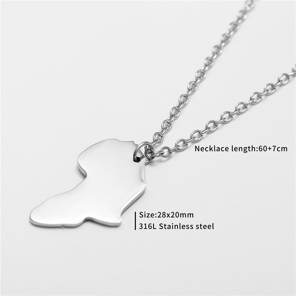 Punk Hip-hop Minimalist Star Geometric Titanium Steel Plated Pendant Necklace with Cable Chain