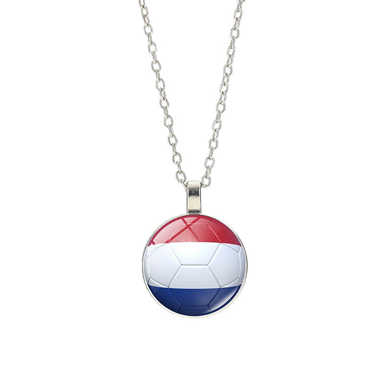 Collana Unisex Casual con Pendente Rotondo Geometrico in Cristallo, Placcato in Lega, con Catena a Cavo