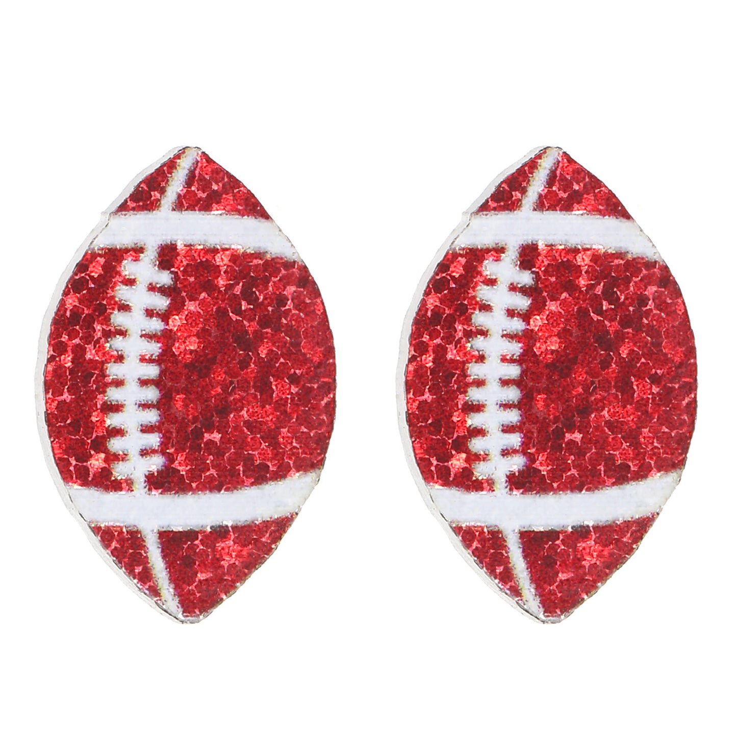 Vintage Acrylic Heart Stud Earrings with Sports Ball Print for Women