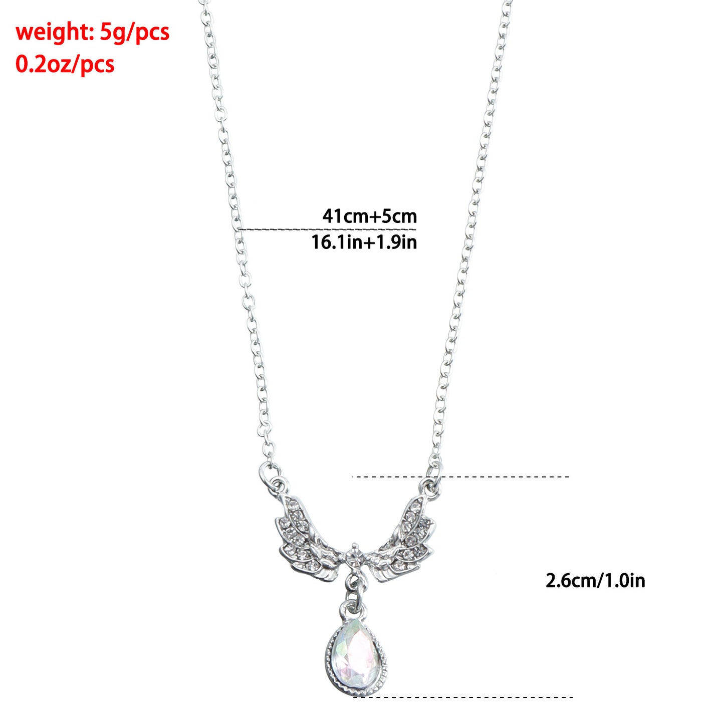 Minimalist Angel Wing Pendant Necklace for Women in Alloy with Plated Finish, Delicate Clavicle Chain Design
