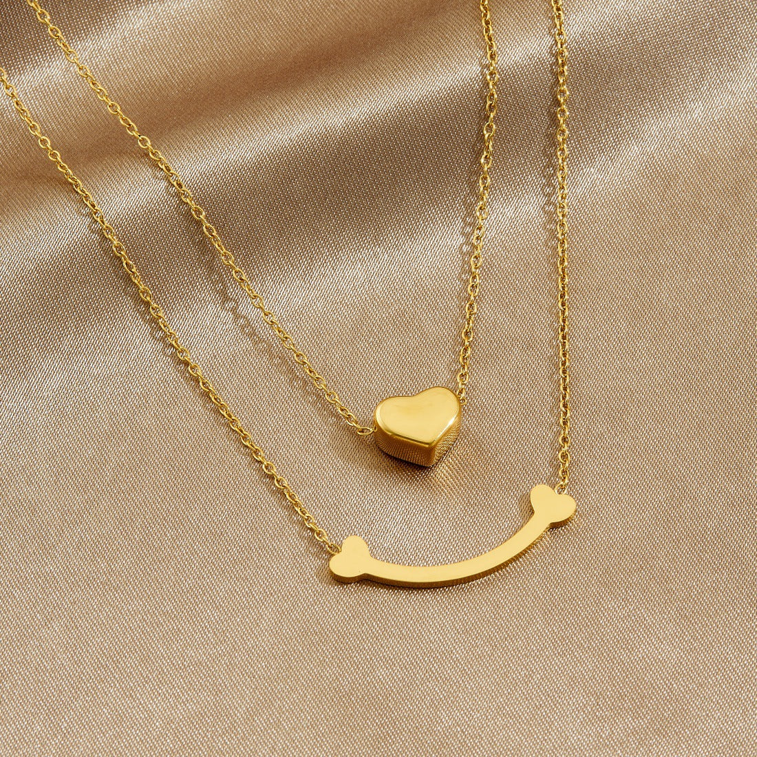 Minimalist Gold Plated Heart Stainless Steel Necklace