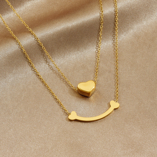 Minimalist Gold Plated Heart Stainless Steel Necklace