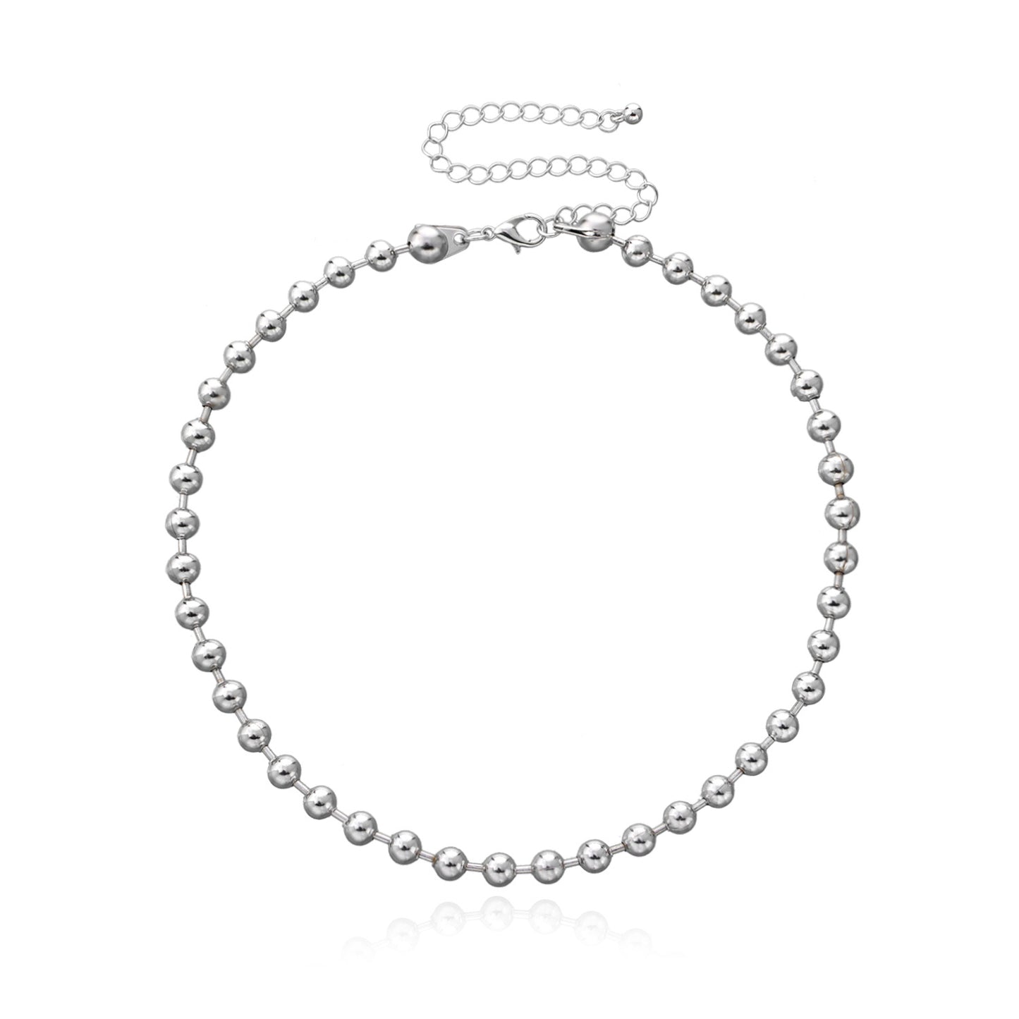 Minimalist European Style Spherical Collar Necklace for Women Alloy Ball Chain Geometric Pendant Jewelry